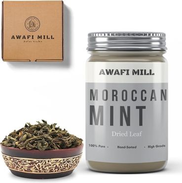 Awafi Mill Moroccan Mint Leaves Mentha Spicata Var Bottle of 100g